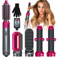 Hair Dryer Brush Set,5 in 1 Hot Air Brush,Negative Ionic Hair Styling Tools,Gray