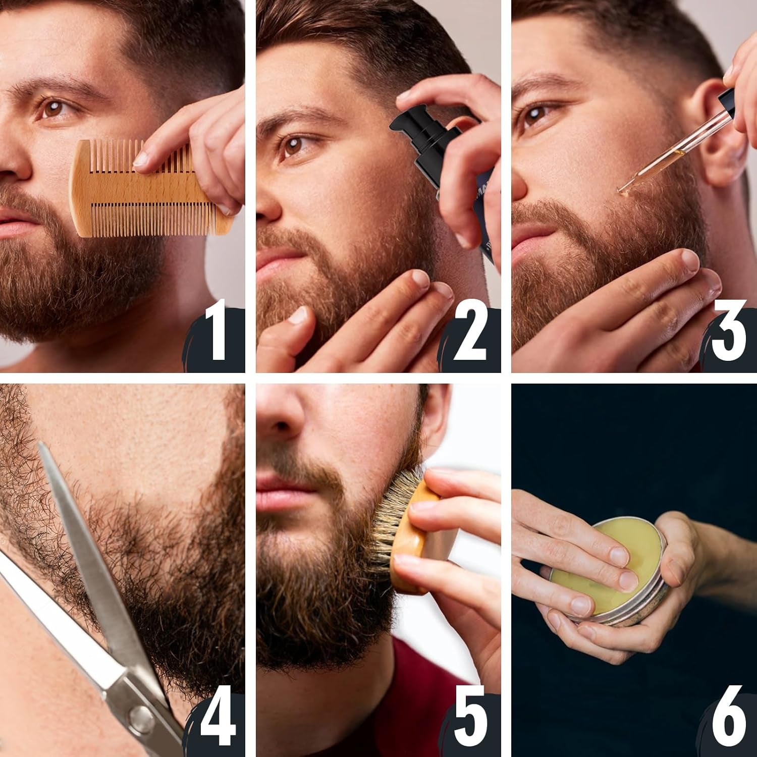 Beard Care Gifts Kit for Men - Beard Mustache Grooming Kit