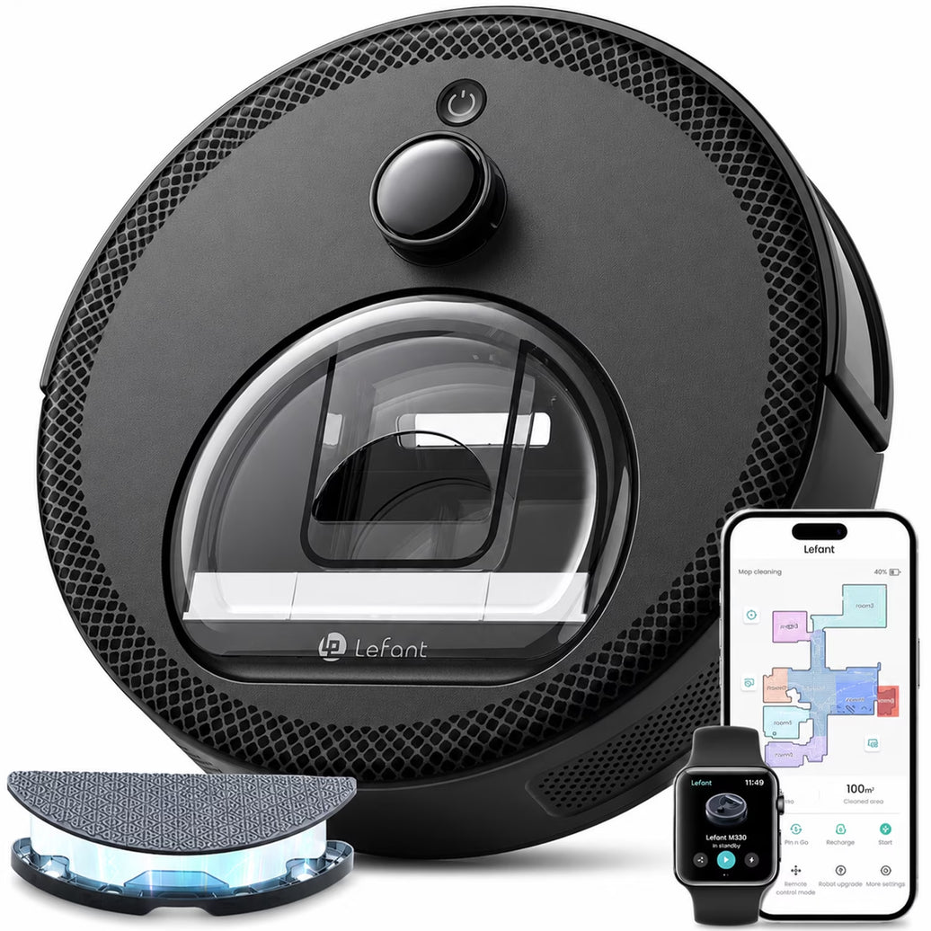 M330 Robot Vacuum and Mop with Lidar Navigation, 450Ml Visible Dustbin with Obstacle Avoidance, Perfect for Hardwood Carpets