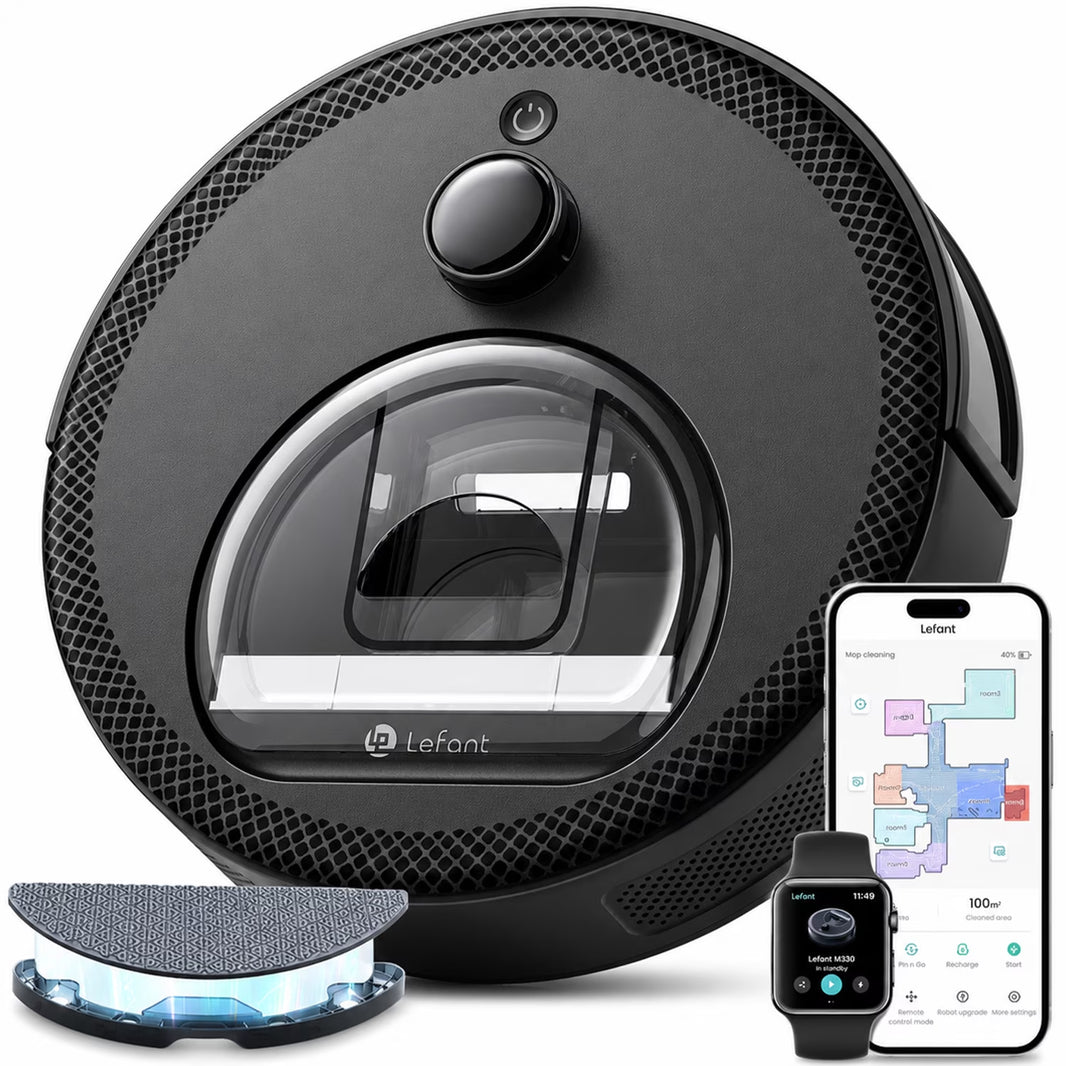 M330 Robot Vacuum and Mop with Lidar Navigation, 450Ml Visible Dustbin with Obstacle Avoidance, Perfect for Hardwood Carpets