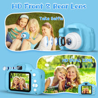 Kids Camera 1080P HD Digital Video Camera for Kids 32Gb Sd Card Mini Rechargeable Toddler Toys Christmas Birthday Festival Gifts for for 3-12 Years Kids, Blue