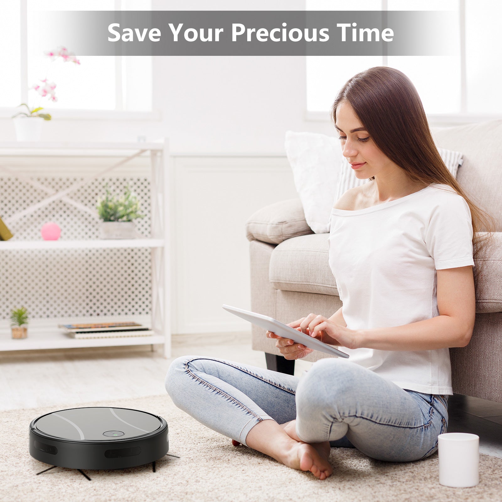 C2 2 in 1 Robot Vacuum and Mop Combo Cleaner, Black