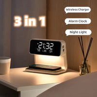 Multifunction Alarm Clock | Wireless Charger Night Lamp