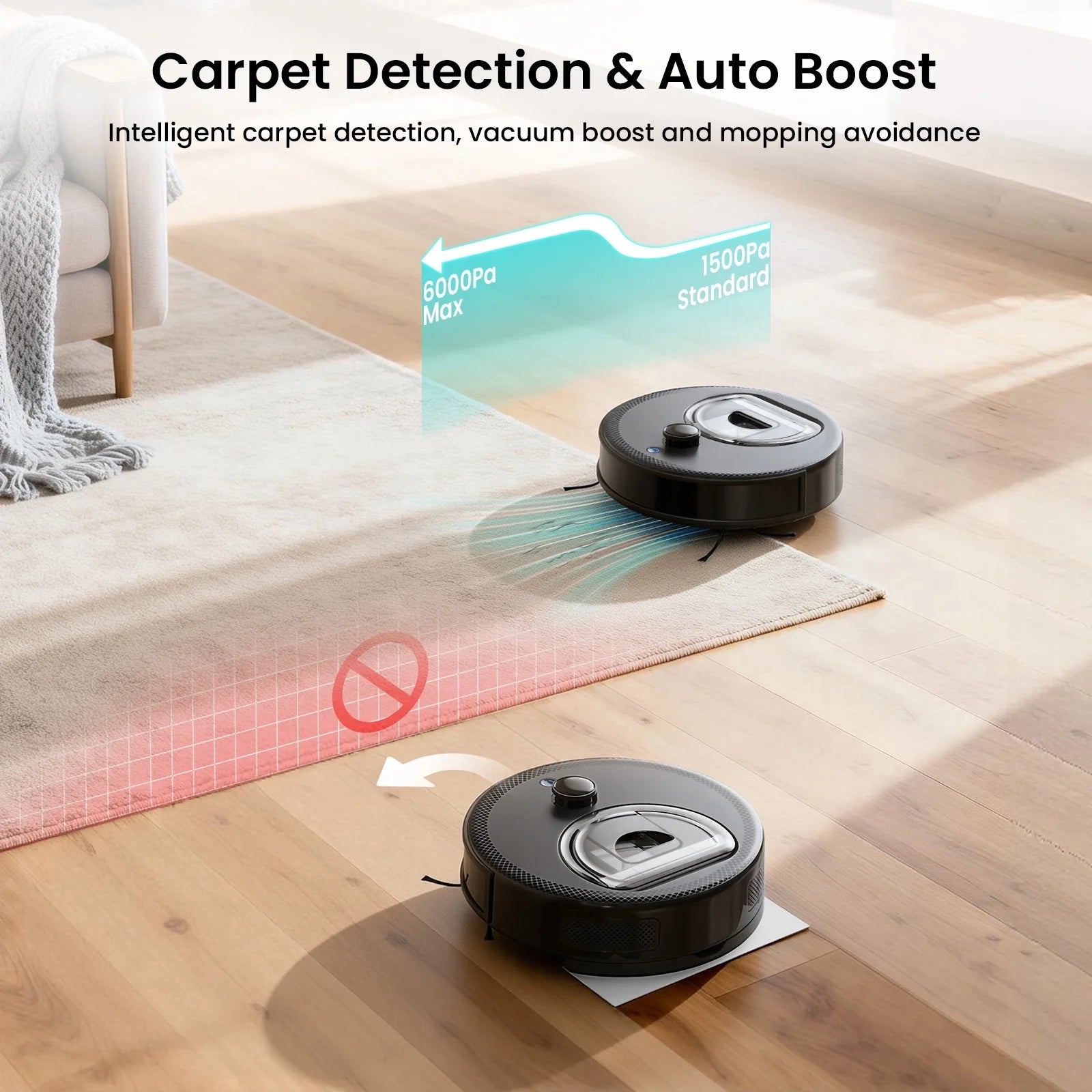 M330 Robot Vacuum and Mop with Lidar Navigation, 450Ml Visible Dustbin with Obstacle Avoidance, Perfect for Hardwood Carpets