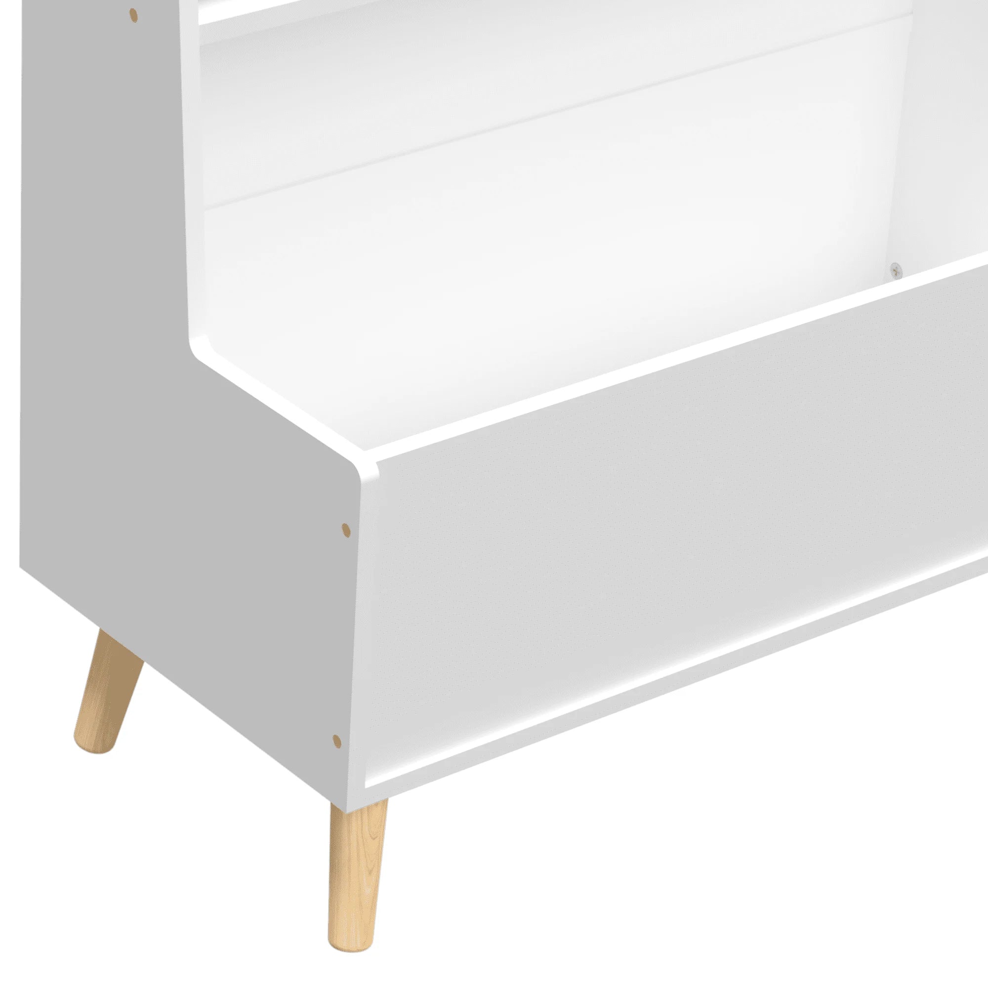 Bookshelf for Kids, Wooden Kids Bookshelf with Toy Storage Cabinet and 2 Shelves, Freestanding Bookcase Organizer for Bedroom, Playroom, White