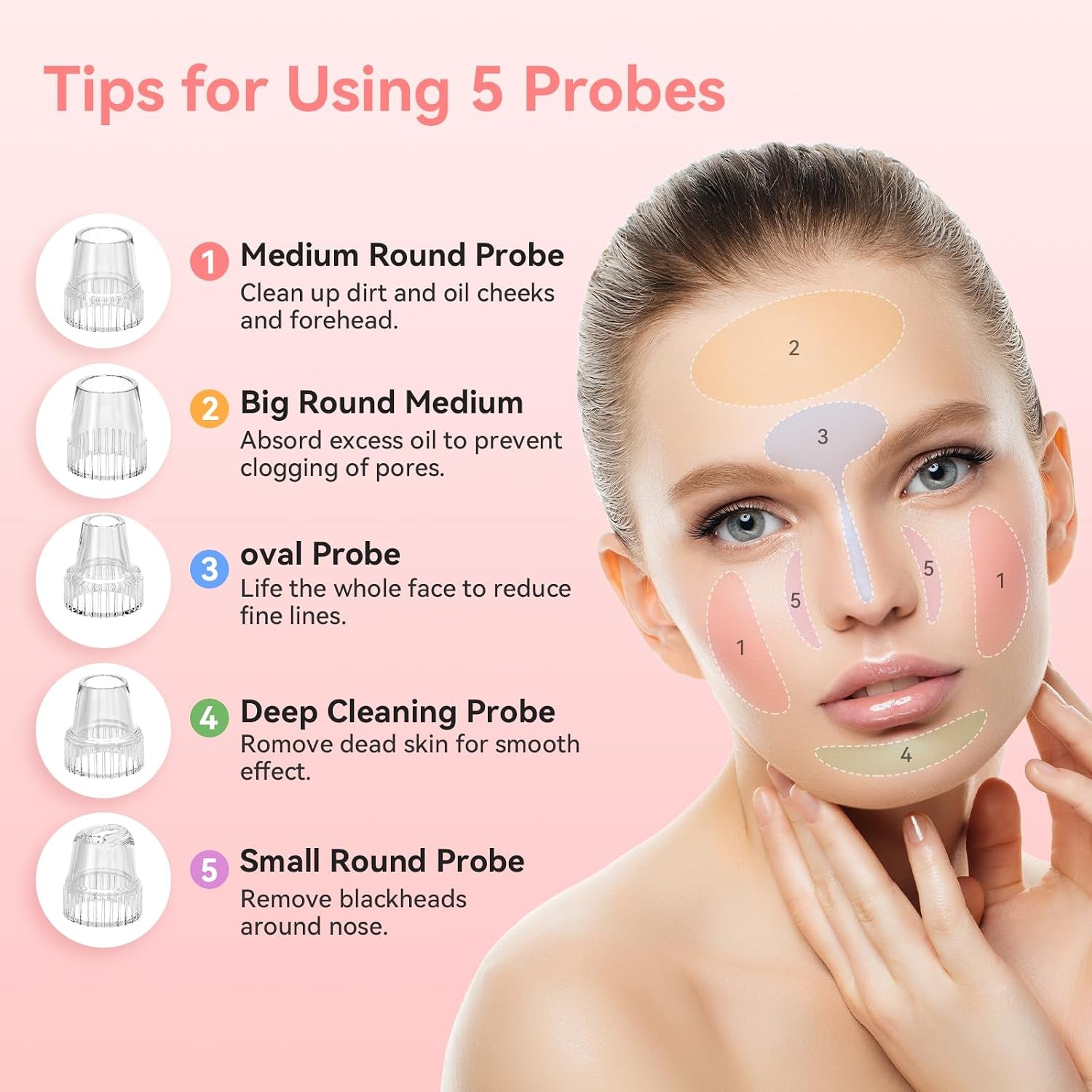 Blackhead Remover Pore Vacuum, USB Rechargeable Face Pore Cleaner Tool