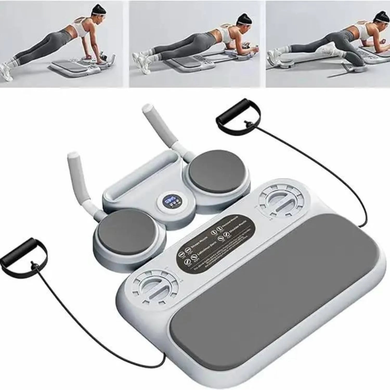 Multifunctional 6-In-1 Push-Up Board & Ab Roller System ‚Äì Smart Digital Timer, Adjustable Resistance Bands, Anti-Slip Plank Core Trainer for Full Body Home Fitness Workout