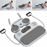 Multifunctional 6-In-1 Push-Up Board & Ab Roller System ‚Äì Smart Digital Timer, Adjustable Resistance Bands, Anti-Slip Plank Core Trainer for Full Body Home Fitness Workout