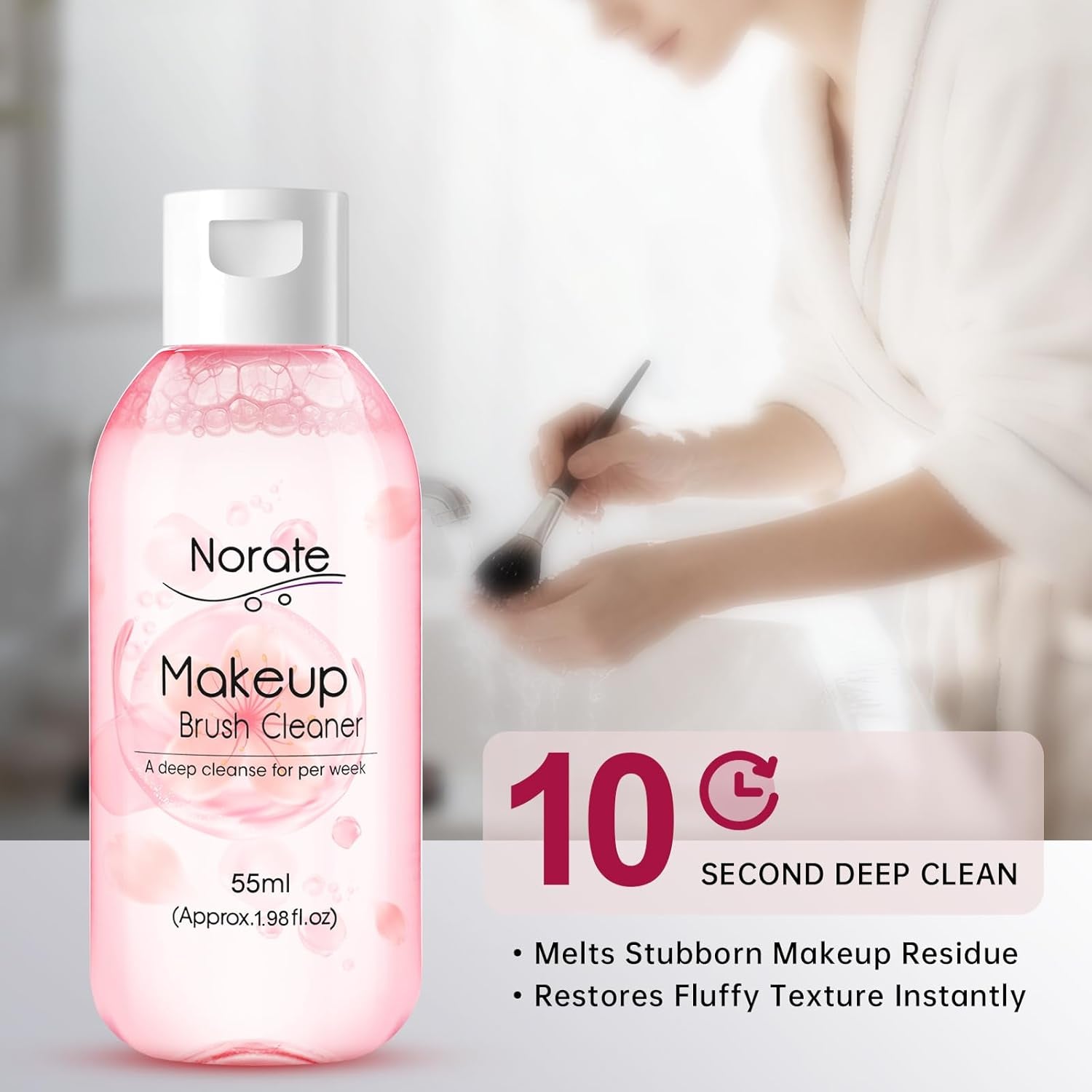 Makeup Brush Cleaner Solution with Brush Cleaning Mat, 3 Piece Set