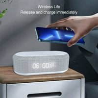Digital Alarm Clock Wireless Charger,4 in 1 Wireless Charger with Digital Alarm Clock,Bedside with Fast Wireless Charging 15W,Dual Alarm for Heavy Sleepers,Usb Charger,Countdown Timer,Rgb Mode