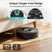 M330 Robot Vacuum and Mop with Lidar Navigation, 450Ml Visible Dustbin with Obstacle Avoidance, Perfect for Hardwood Carpets