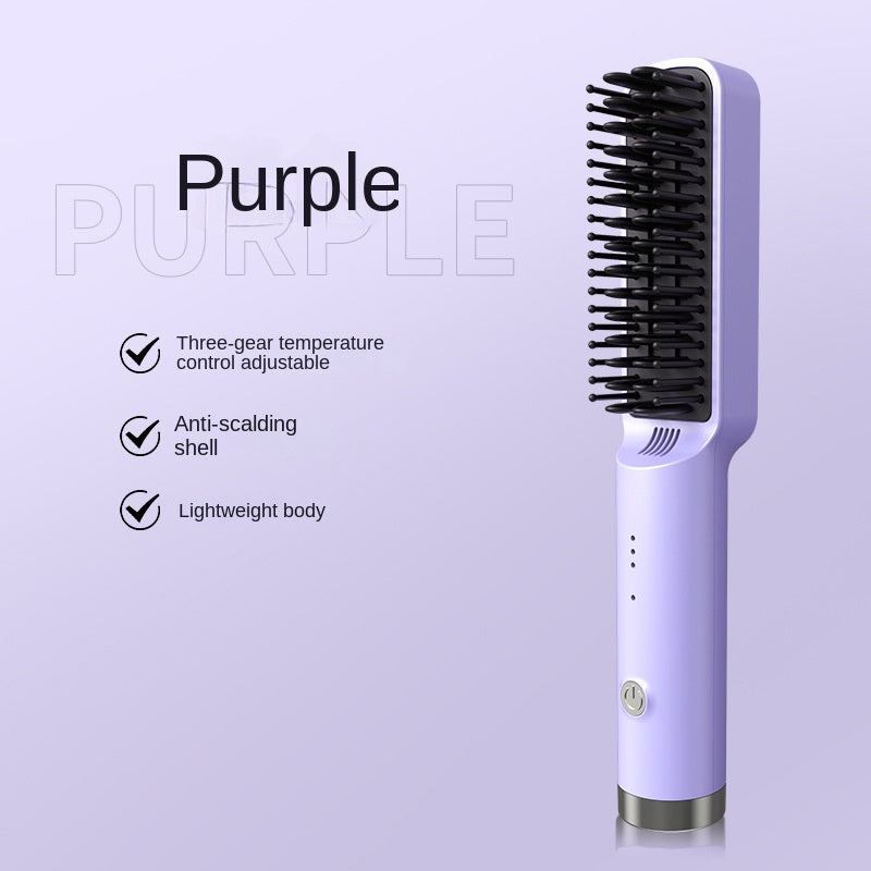Straight Hair Comb Electric Hot Comb Straight Curly Hair Two-In-One Comb Three-Speed Temperature for Different Needs